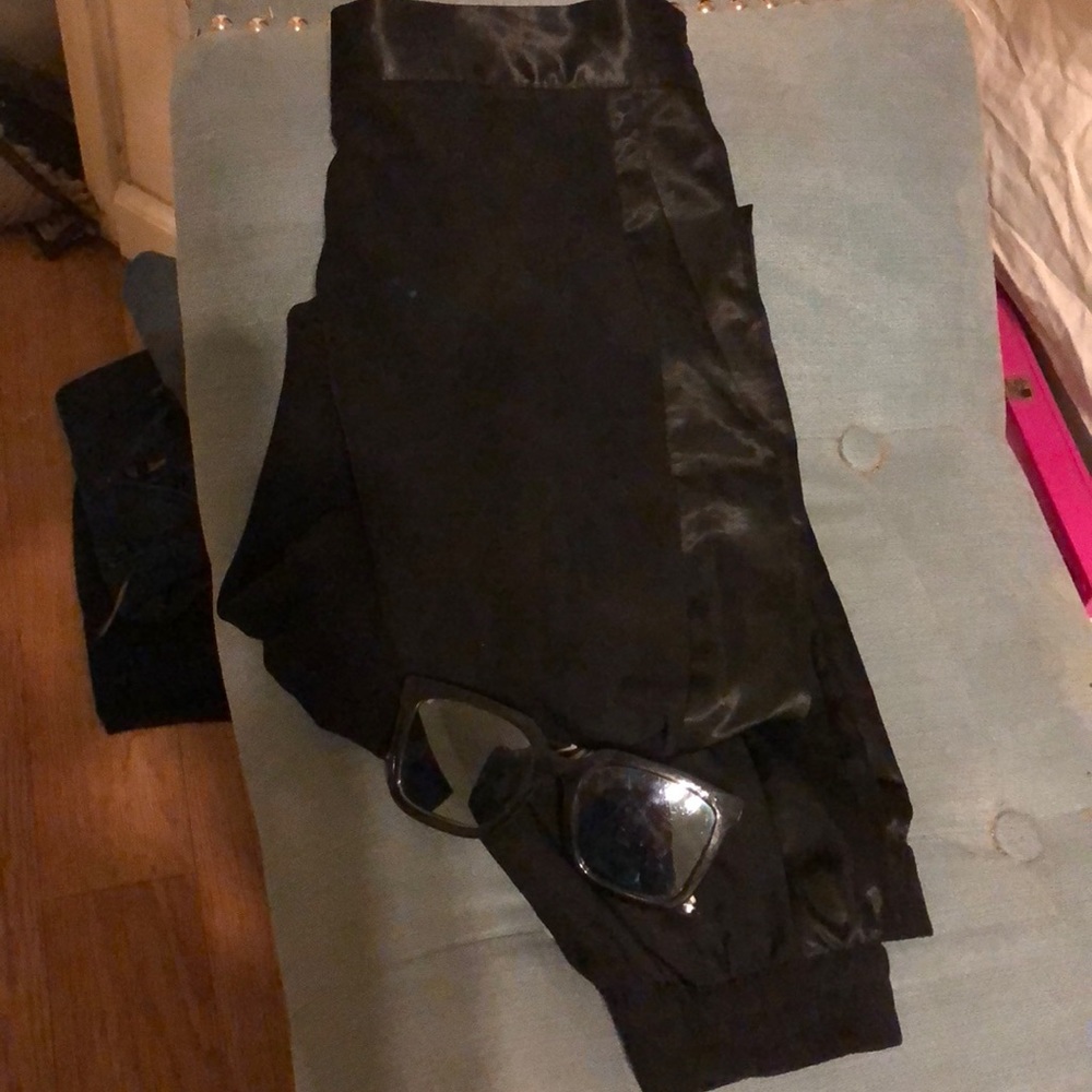 Topshop cigarette pant with black satin